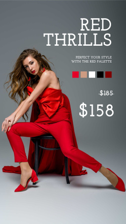 Template di design Woman in stunning Red Outfit Instagram Story