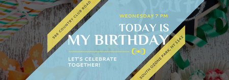 Plantilla de diseño de Birthday Party Invitation Bows and Ribbons Tumblr 