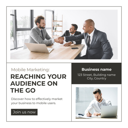 Modèle de visuel Mobile Marketing Services - LinkedIn post