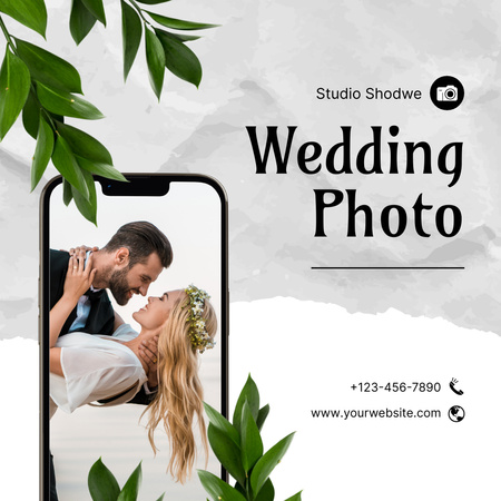 Oferta de serviço de fotografia de casamento para lua de mel Instagram Modelo de Design