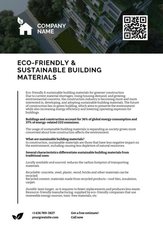Template di design Offerta di società di costruzioni sostenibili Letterhead