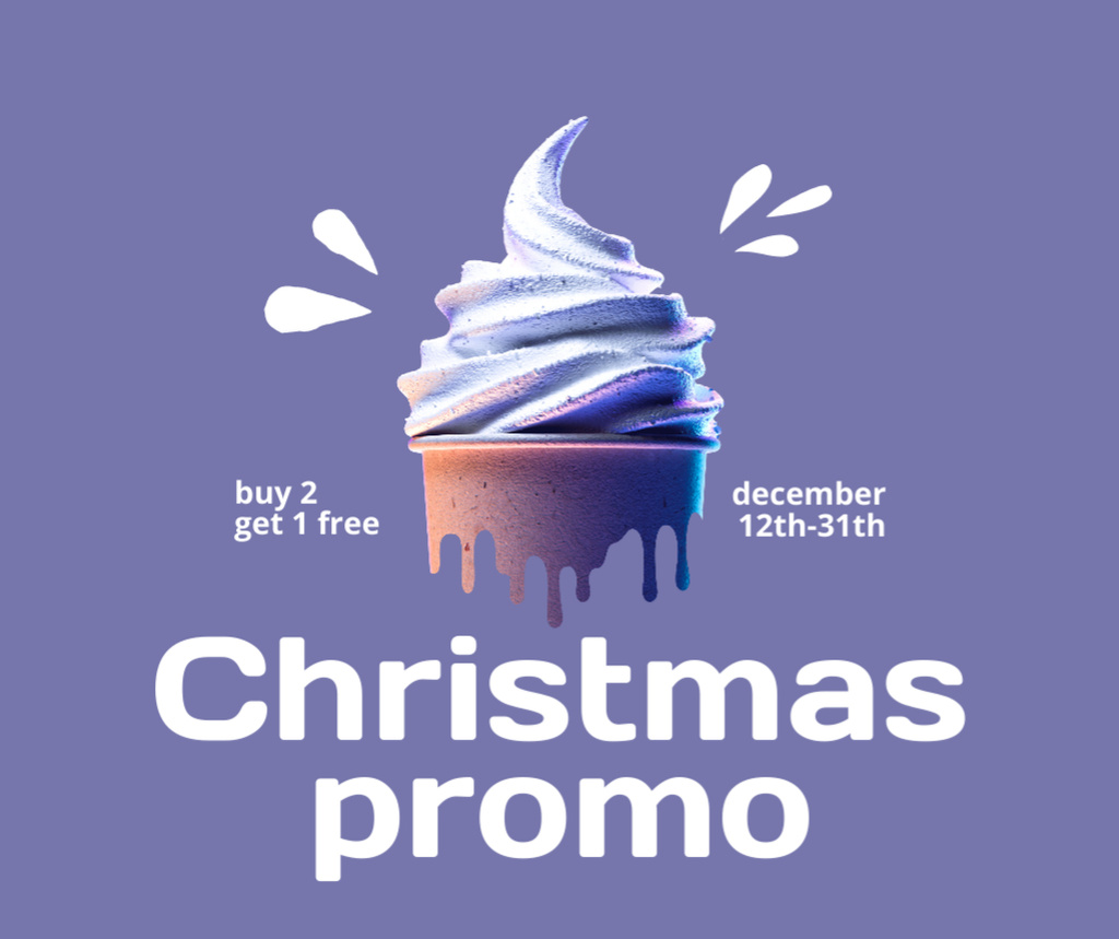 Christmas Sale Announcement Drink with Cream Facebook Šablona návrhu
