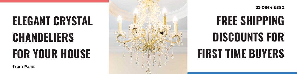 Ontwerpsjabloon van Twitter van Elegant crystal chandeliers shop