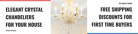 Elegant crystal chandeliers shop Twitter Design Template