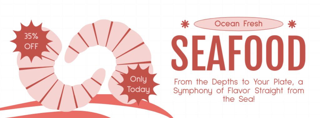 Template di design Discount Offer on Ocean Fresh Seafood Facebook cover