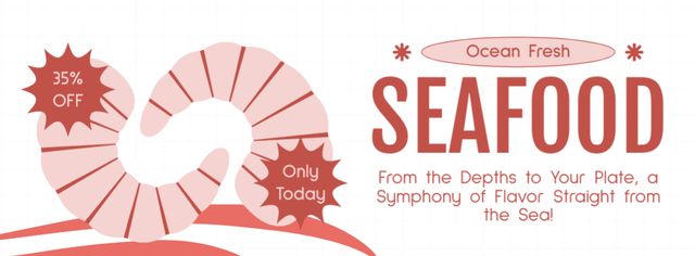 Discount Offer on Ocean Fresh Seafood Facebook cover Design Template