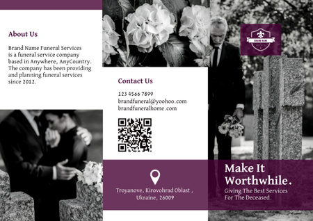 Funeral Home Services Ad Brochure Tasarım Şablonu