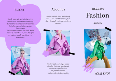 Platilla de diseño Young People in Stylish Clothes Brochure Din Large Z-fold
