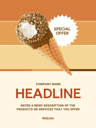 Special Offer of Delicious Chocolate Ice Cream Poster US Design Template