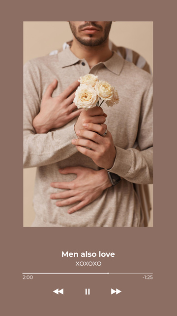 Love Song with Man holding Flowers Instagram Story – шаблон для дизайна