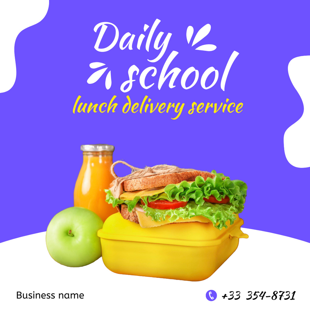 School Food Ad Instagram Modelo de Design