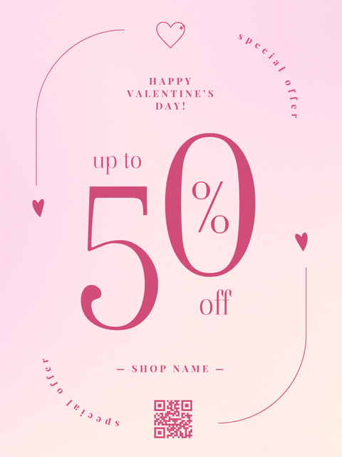 Plantilla de diseño de Special Discount on Valentine's Day Poster US 