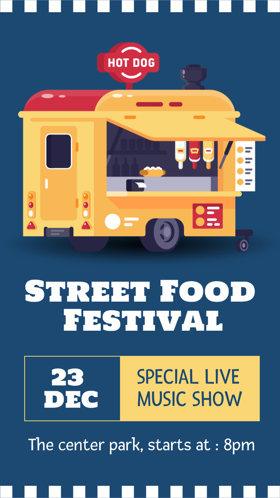 Modèle de visuel Street Food Festival with Music Show - Instagram Story