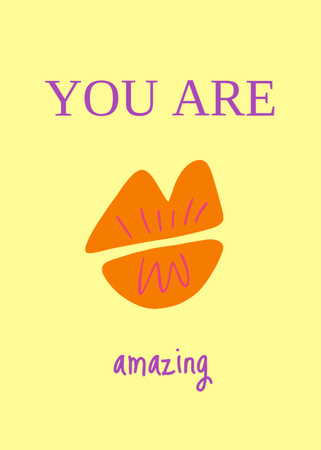 You Are Amazing Phrase Postcard 5x7in Vertical Design Template