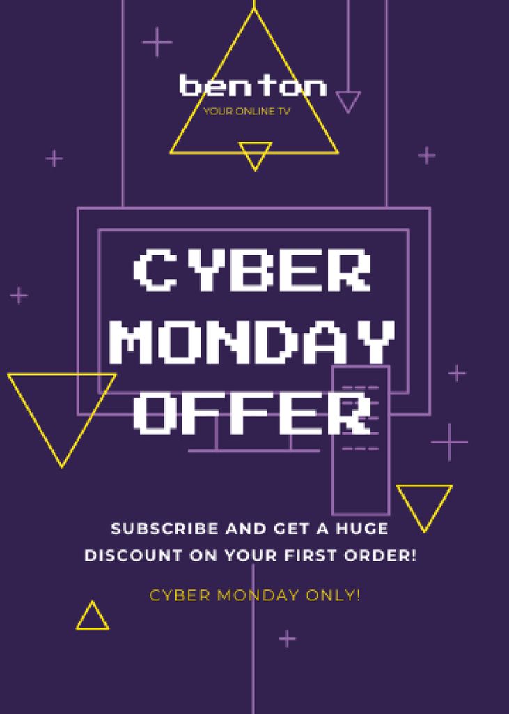 Cyber Monday Sale Digital Pattern in Purple Flayer – шаблон для дизайну