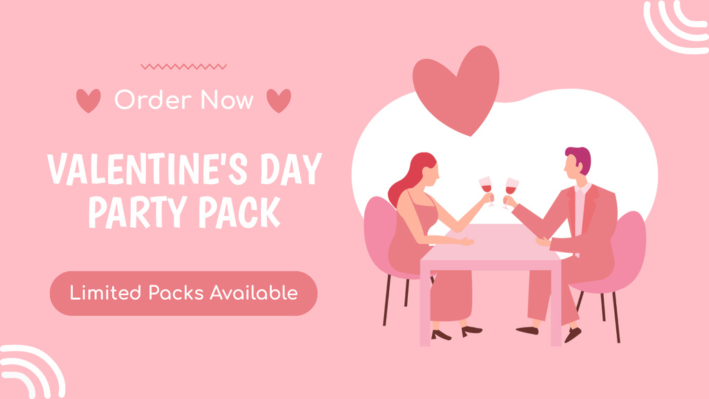 Valentine's Day Party Pack From Limited Stock Offer FB event coverデザインテンプレート