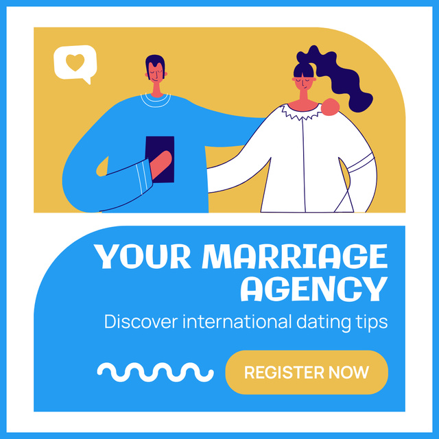 Dating Tips from International Marriage Agency Instagram ADデザインテンプレート