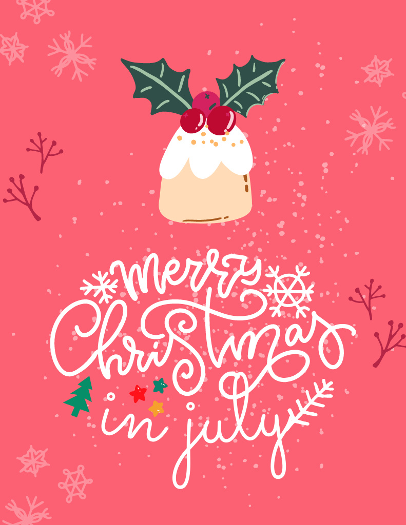 Captivate Your Imagination with a Magical July Christmas Flyer 8.5x11in Design Template