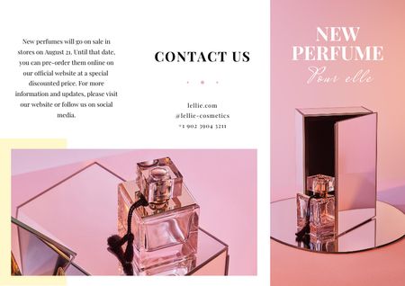 Ontwerpsjabloon van Brochure van Luxurious Perfume Ad in Pink