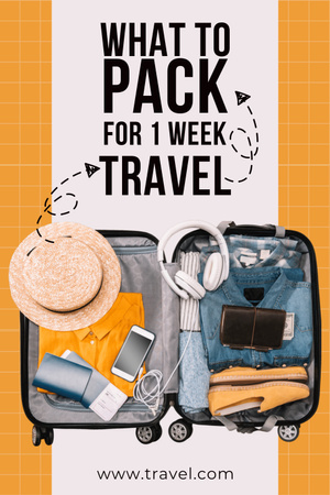 Plantilla de diseño de Packing Hacks for Travelling Pinterest 