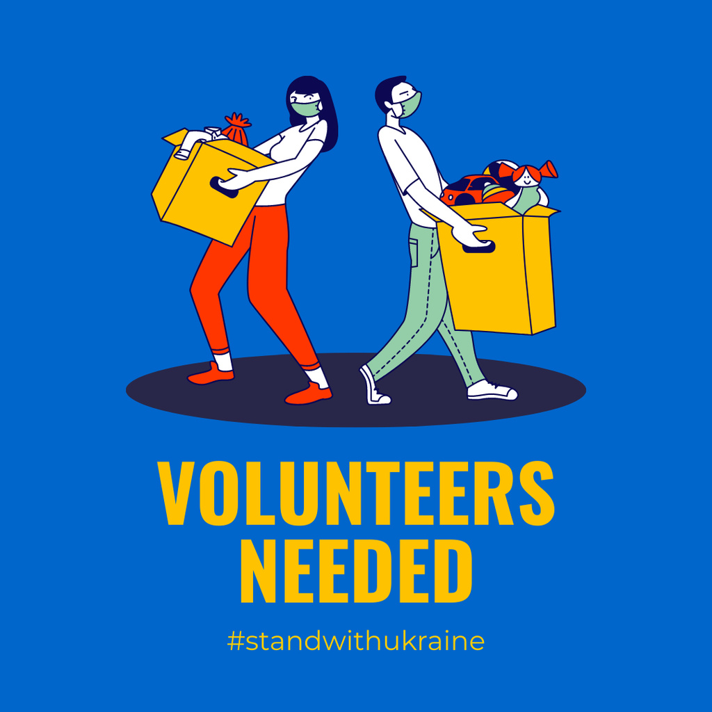 Volunteers Needed to Help Ukraine Instagram Šablona návrhu