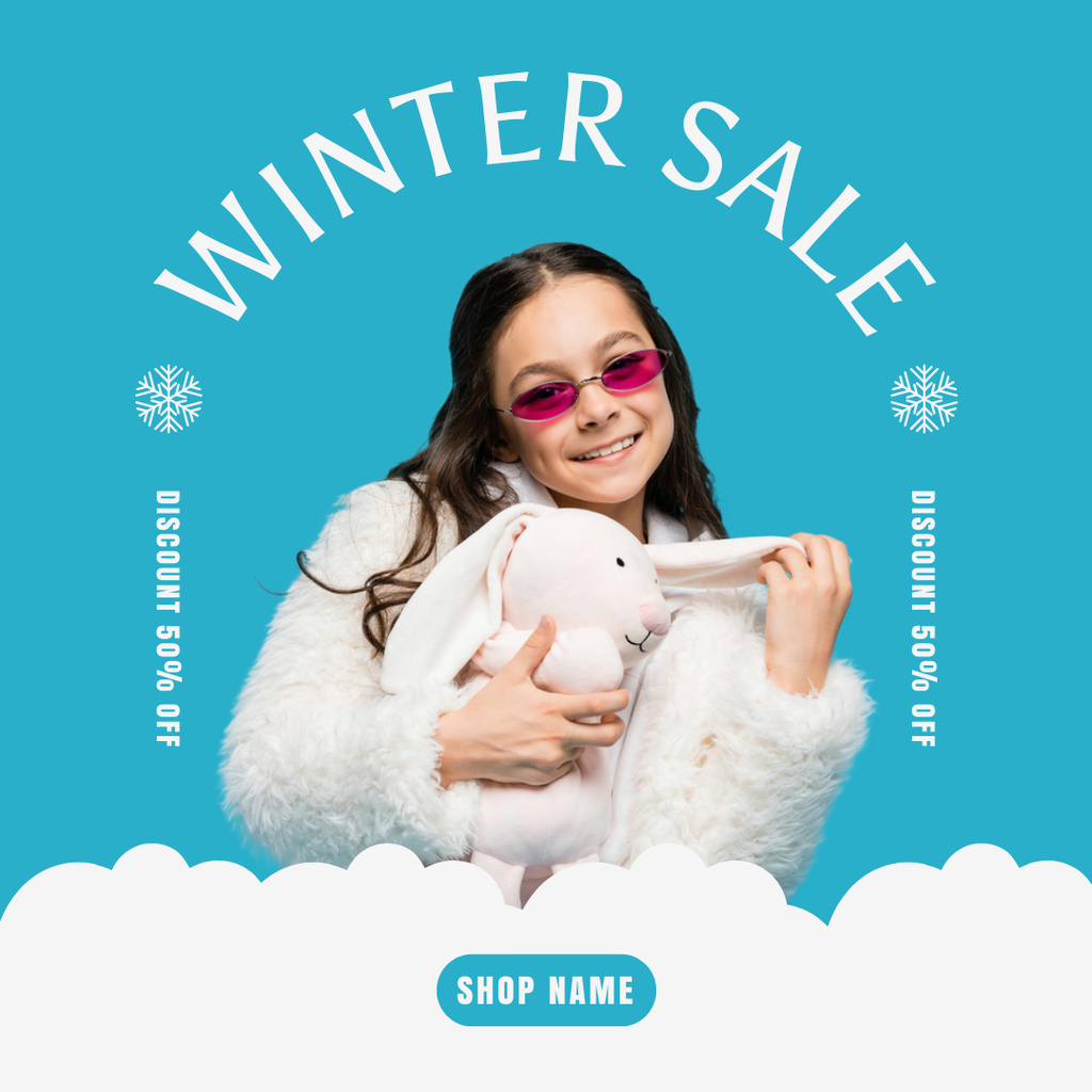 Winter Clothes for Girls Instagram tervezősablon