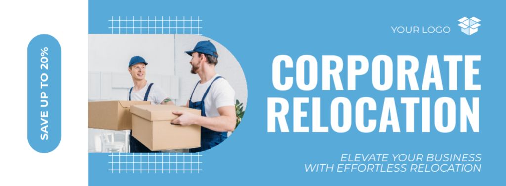 Services of Corporate Relocation with Couriers Facebook cover Šablona návrhu