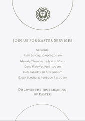 Easter Services Announcement with Flower Cross of Jesus
