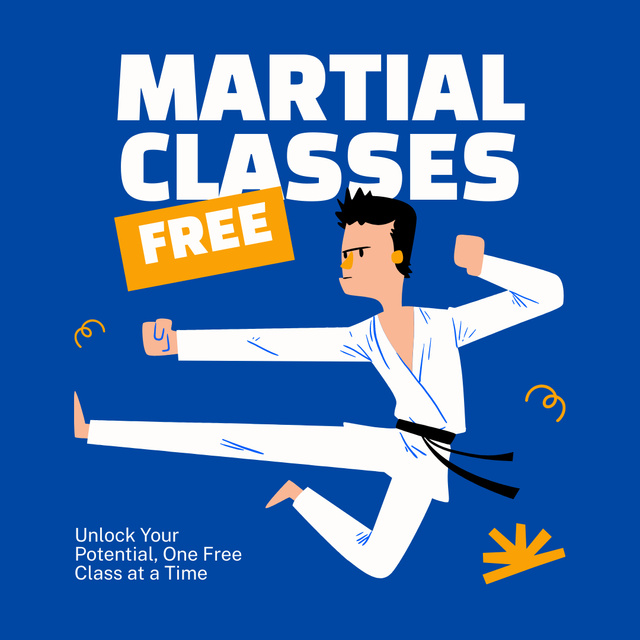 Martial arts Instagram AD Šablona návrhu