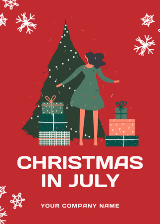 Plantilla de diseño de  Celebrating Christmas in July Flayer 