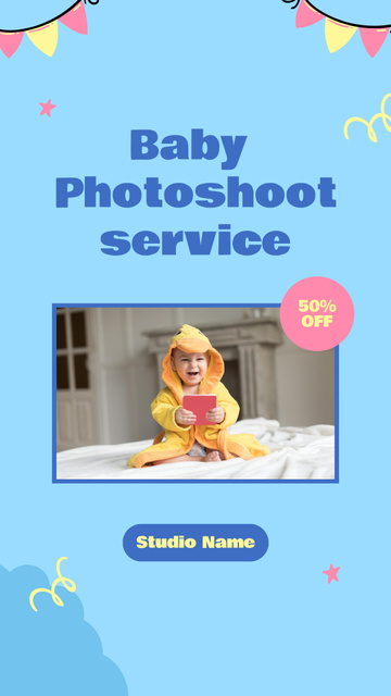 Ontwerpsjabloon van Instagram Story van Baby Photoshoot Service Offer