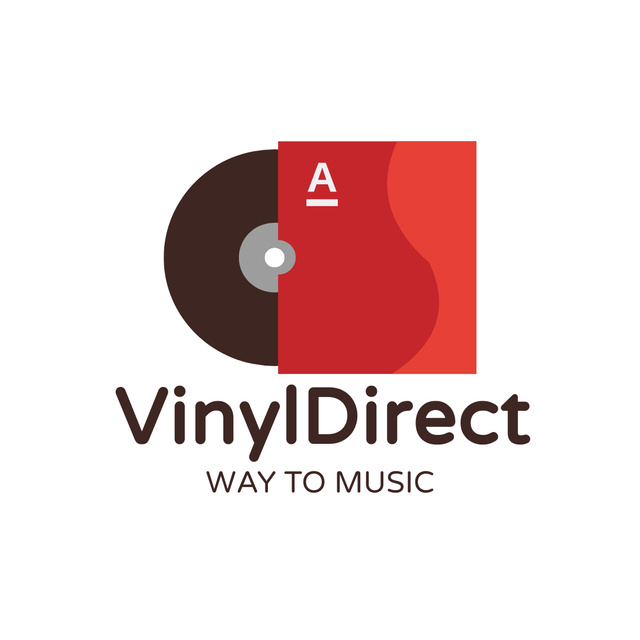Atmospheric Music Shop Ad with Vintage Vinyl Logo 1080x1080px Design Template