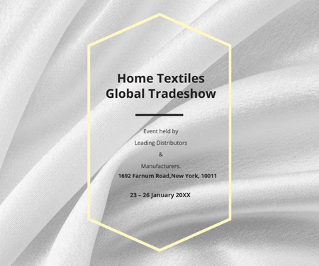 Home Textiles Events Announcement with White Silk Medium Rectangle Design Template