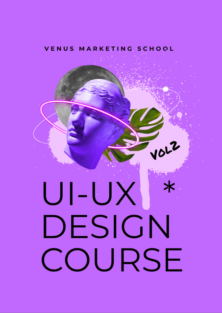 Design Course Ad with Antique Statue Flyer A4 – шаблон для дизайна