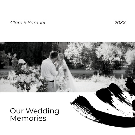 Photos of Happy Moments from Wedding for Memory Photo Book Design Template