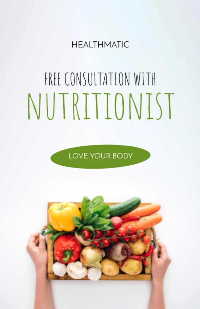 Szablon projektu Science-based Nutritionist Consultation With Vegetables Flyer 5.5x8.5in