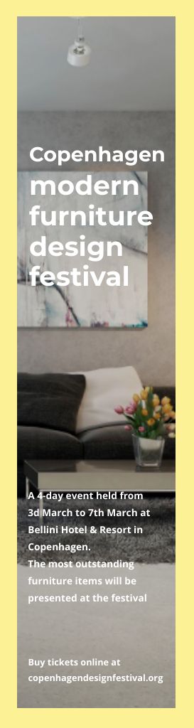 Ontwerpsjabloon van Skyscraper van Announcement of Modern Design Furniture Festival