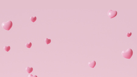 Valentine's Day Holiday with Little Pink Hearts Zoom Background Tasarım Şablonu