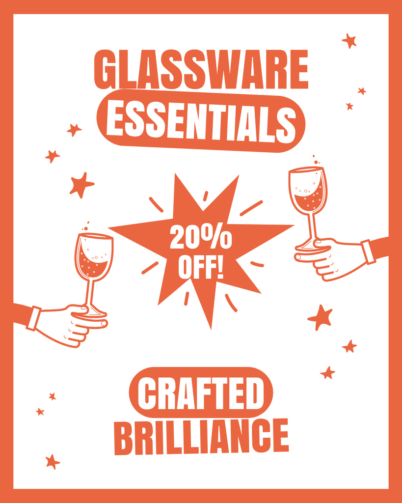 Refined Glass Drinkware At Reduced Rates Instagram Post Vertical – шаблон для дизайну