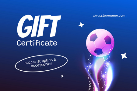 Soccer Supplies Sale Ad Gift Certificate – шаблон для дизайну