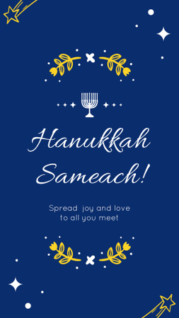Modèle de visuel Meilleurs vœux pour Hanoukka avec Menorah - Instagram Story