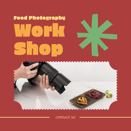 Modèle de visuel Annonce d'atelier de photographie culinaire - Instagram