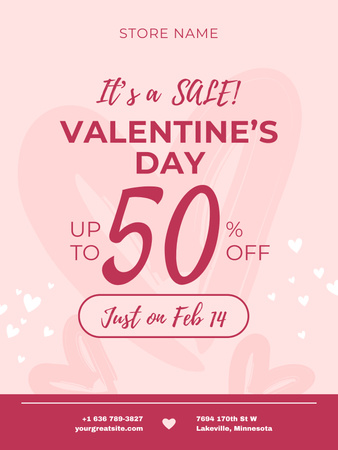 Special Discounts on Valentine's Day Poster US Design Template