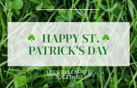 Ontwerpsjabloon van Thank You Card 5.5x8.5in van Gelukkige St. Patrick's Day groet met groen gras