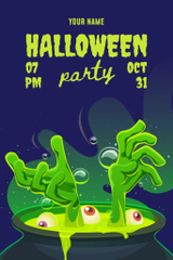 Creepy Halloween Party With Potion in Cauldron