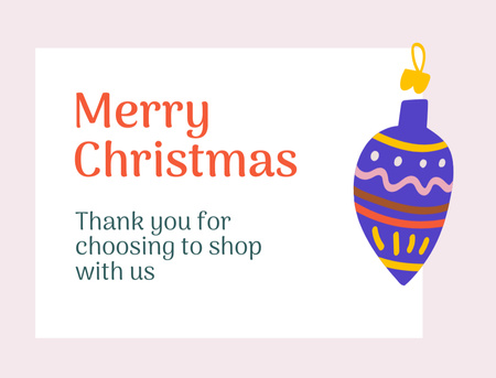 Cute Christmas Holiday Greeting Thank You Card 4.2x5.5in – шаблон для дизайна