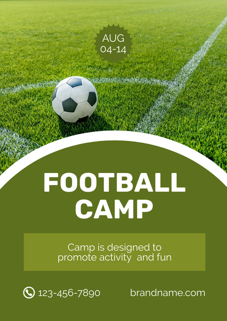 Football Camp Advertisement Poster Πρότυπο σχεδίασης