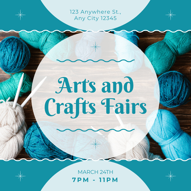 Arts And Crafts Fairs In Spring WIth Yarn Instagram Design Template