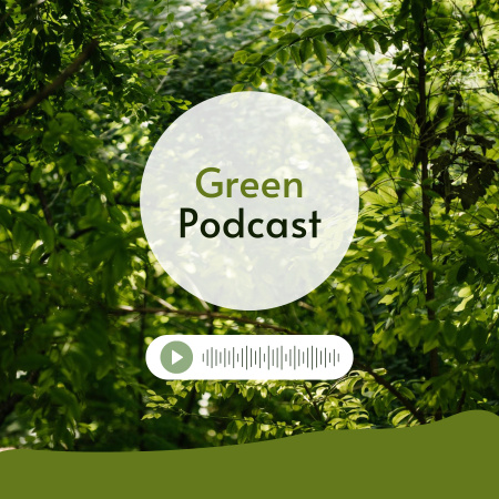 zvuková stopa pozadí zelené zahrady Podcast Cover Šablona návrhu