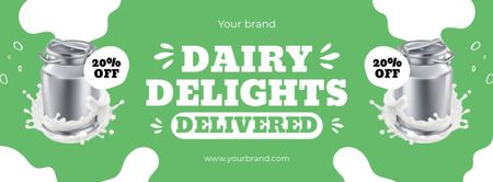 Milk and Dairy Delivery Service Facebook cover Design Template